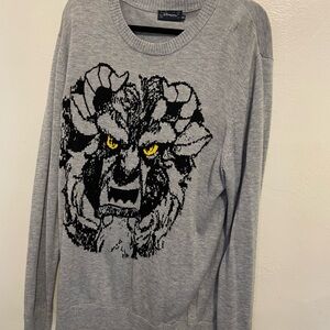 Gray Beast Graphic Crewneck Sweater